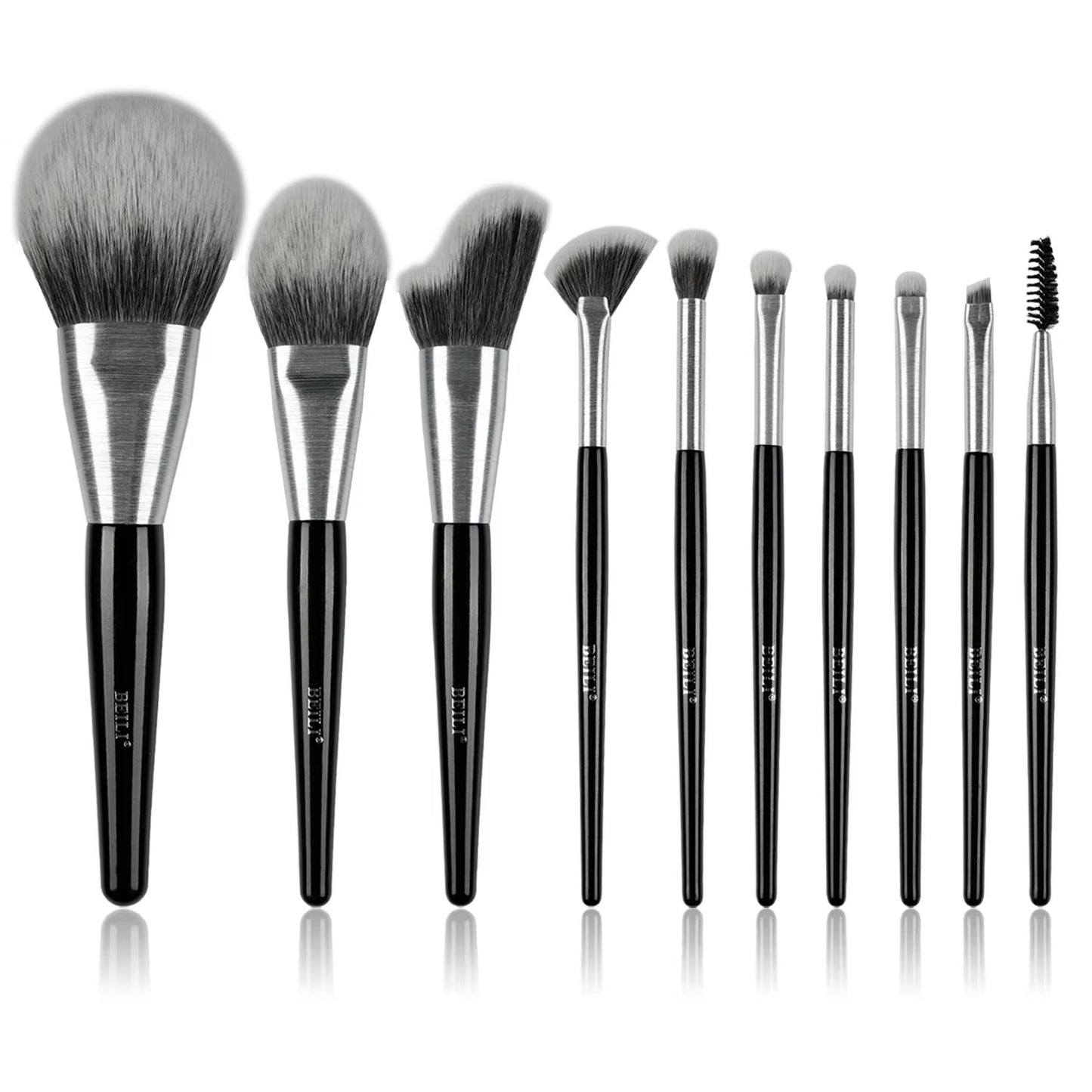 High-quality Makeup Brushes With Wooden Handles, Premium Natural 10pcs Makeup Brushes.