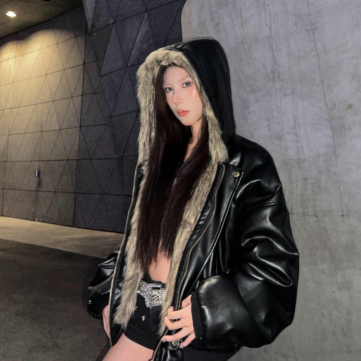 Mountain Carving High-grade Jacket Cotton-padded Coat Fleece-lined Thickened