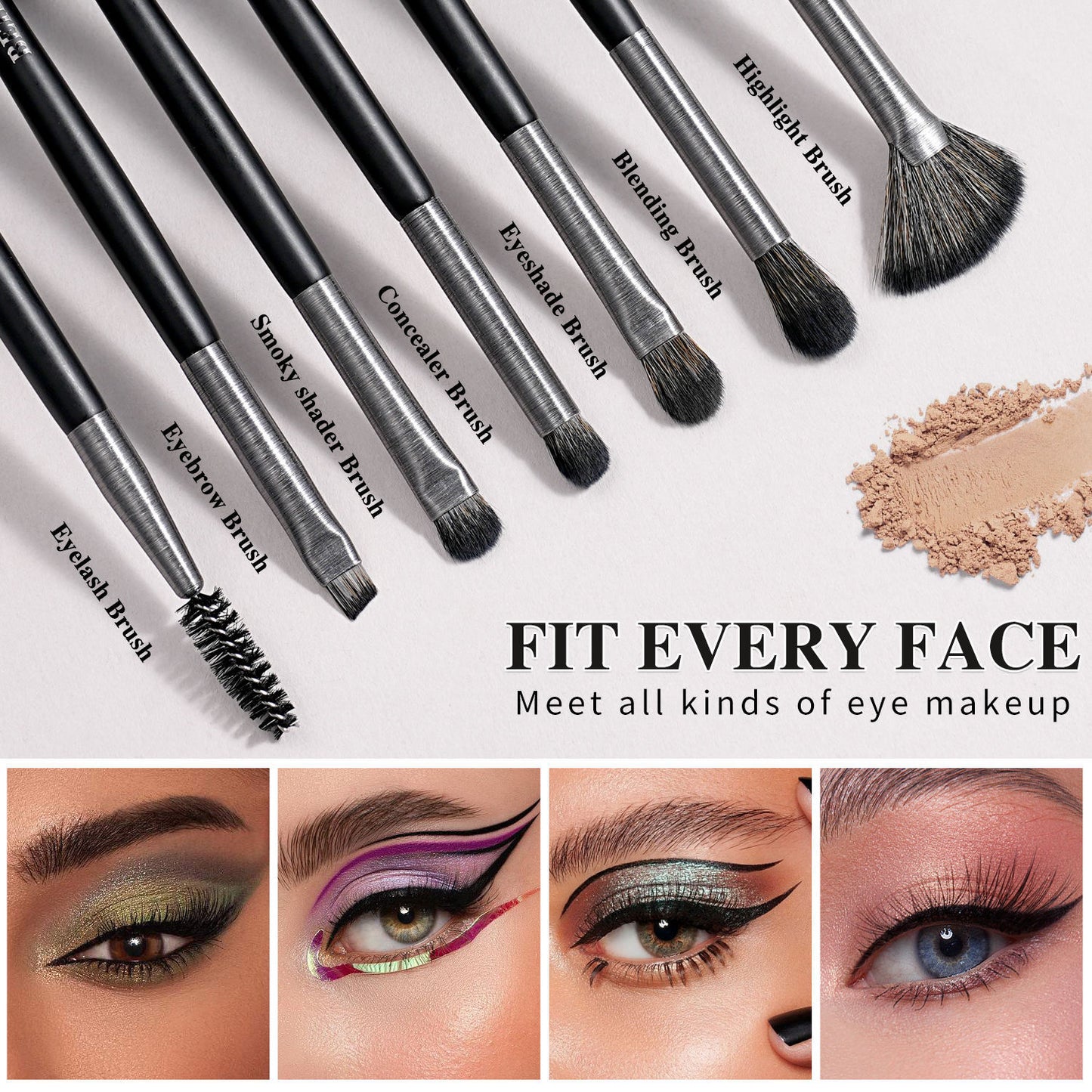 High-quality Makeup Brushes With Wooden Handles, Premium Natural 10pcs Makeup Brushes.